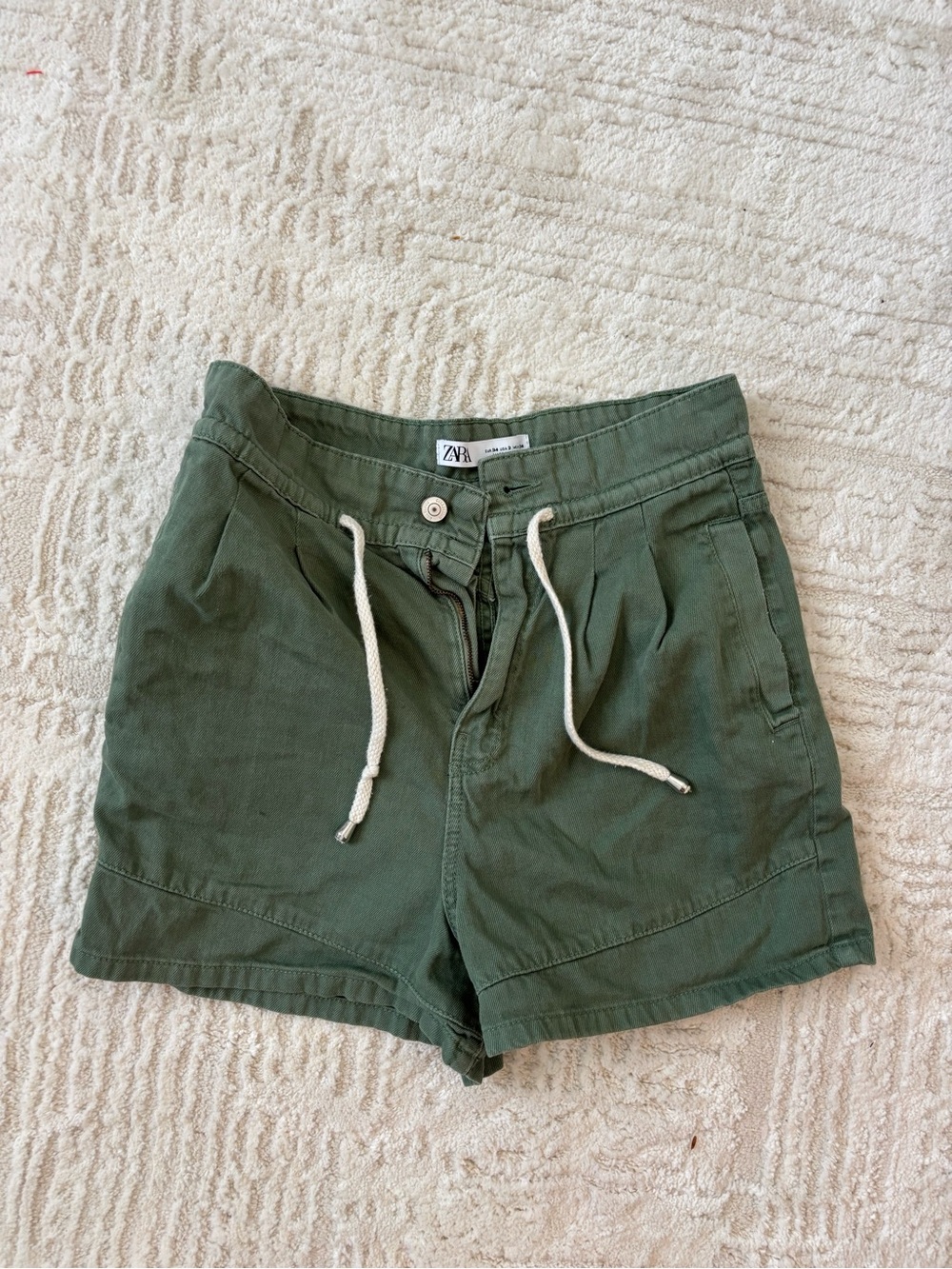 ZARA Olive Drawstring Women's Shorts